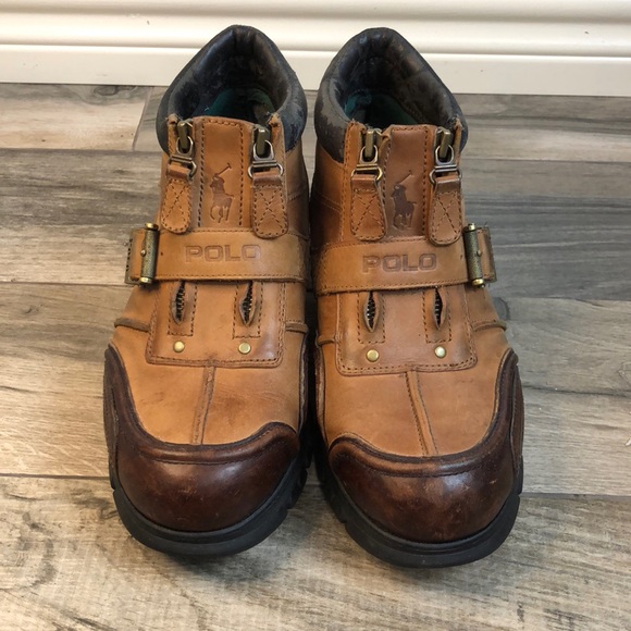 Polo Ralph Lauren ankle boots with double zippers and buckle size mens 9 main image 6